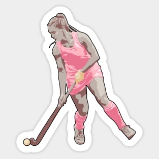 Field Hockey Player: Sand & Blush Pink Sticker